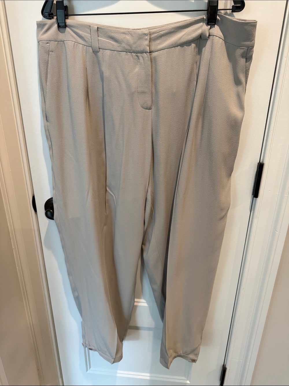 Eileen Fisher Cropped Ankle Pants in Light Taupe (XL)